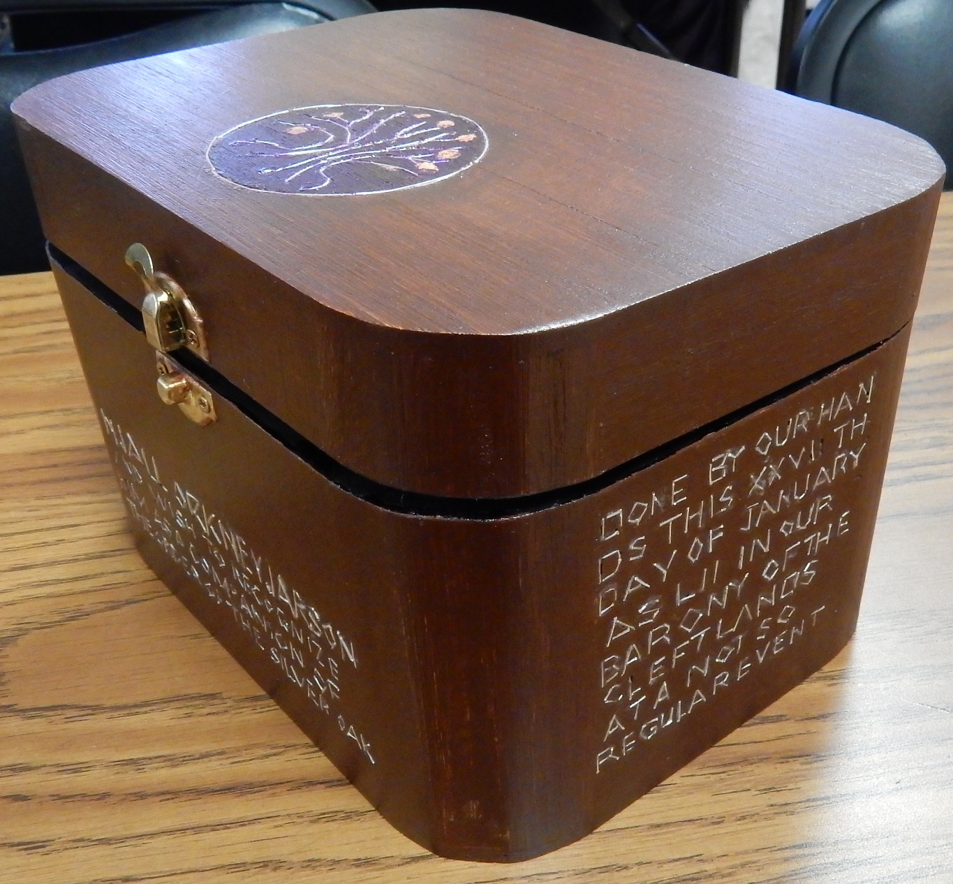 Completed Box with inlaid wire decoration.